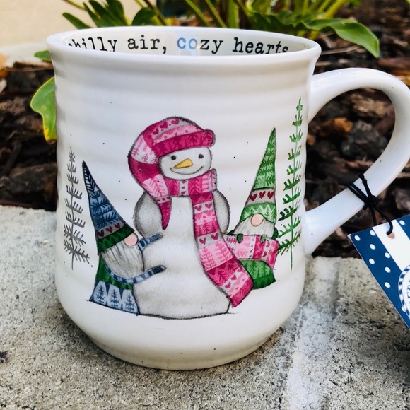 Winter Gnomes Building Snowman GNOME MUG - Picture 1 of 4